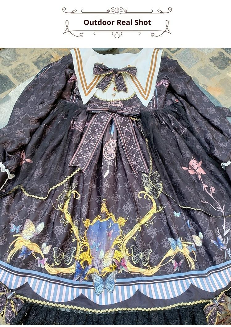 OCELOT~Classic Lolita OP Sailor Collar Elegant Lolita Dress 40422:660974