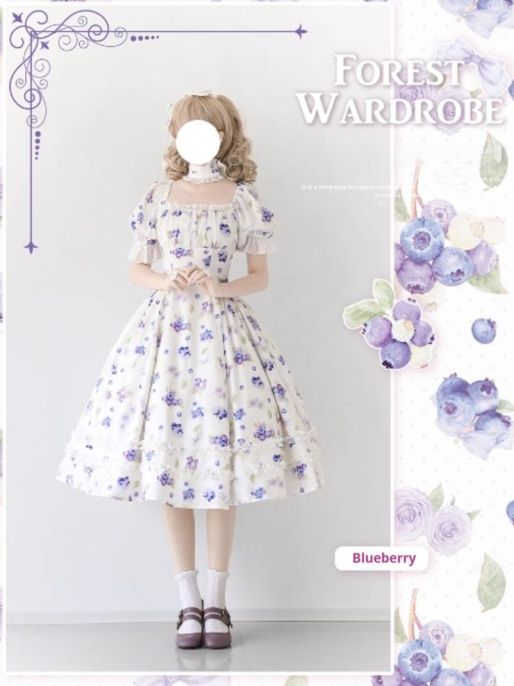 Forest Wardrobe - Forest Basket - Classic Lolita OP Dress Floral Print