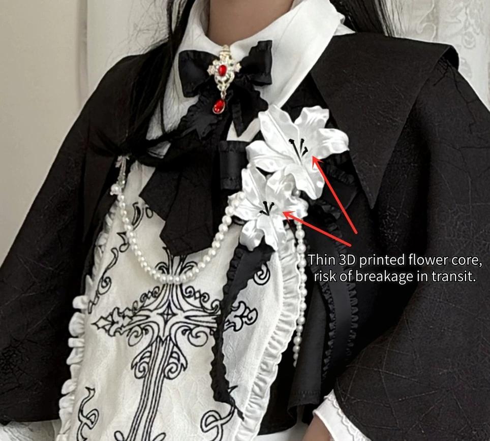 Sloth of Seven Deadly Sins - Ouji Lolita Hime Sleeve Blouse & Shorts Set, Cross Embroidery