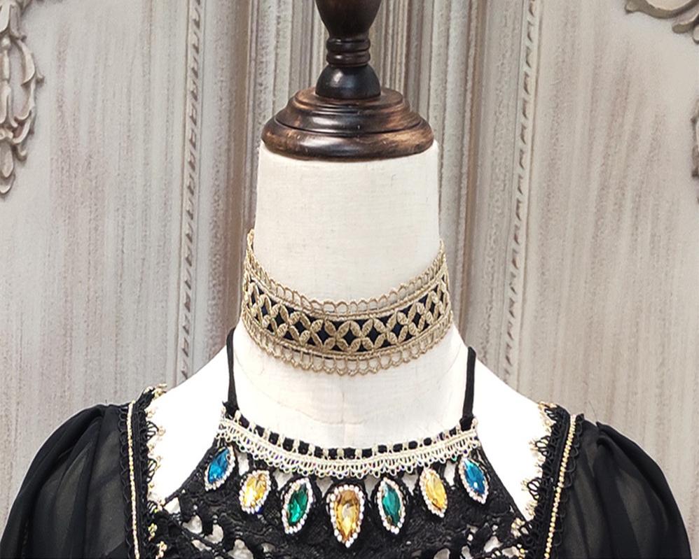 Miss Point~Dusk Bester~Egyptian Lolita Brooch Waistband Shawl black lace chocker 17026:232486