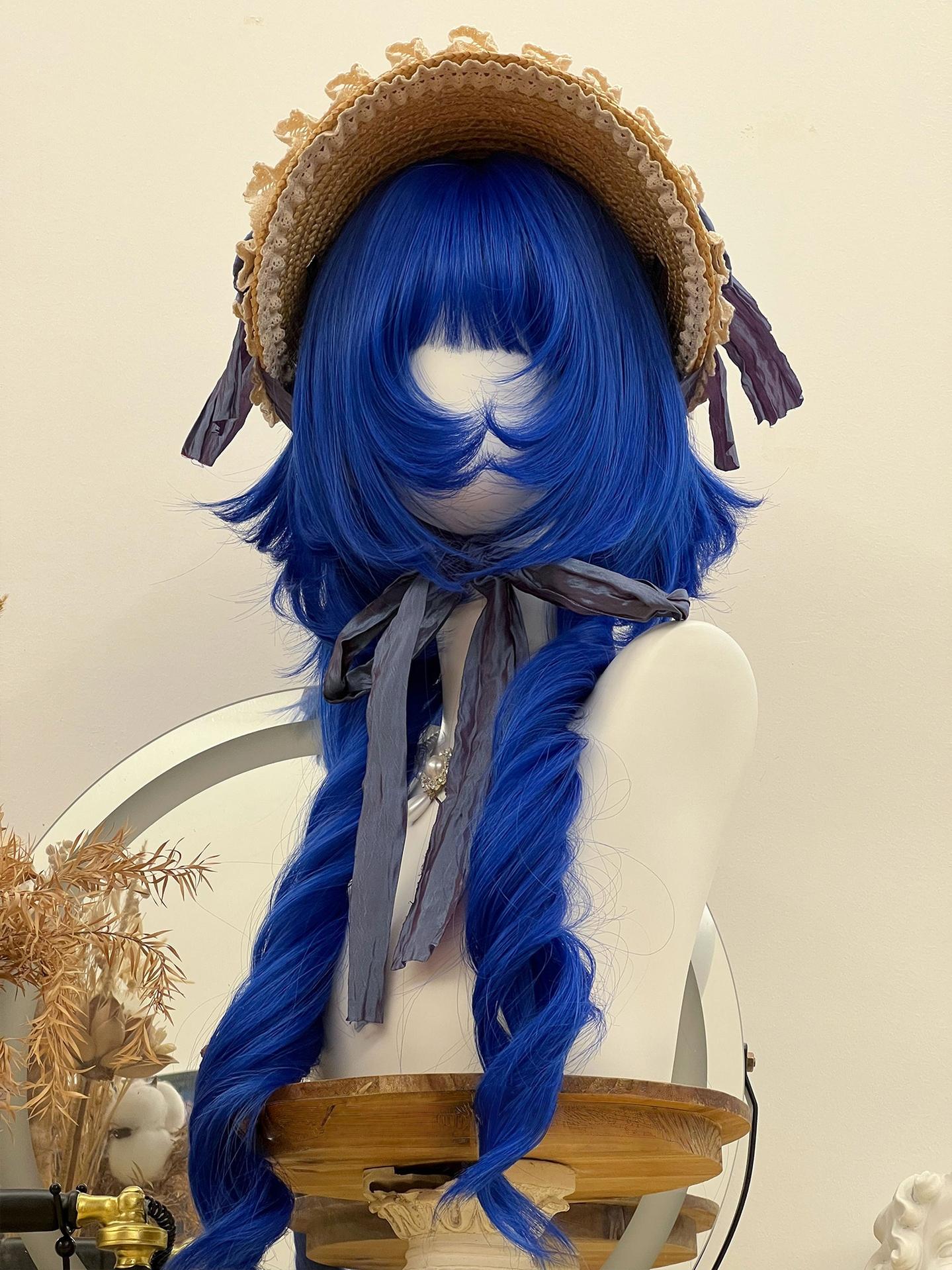 Blue Gothic Lolita Wig, Layered Curly Style 45532:851882