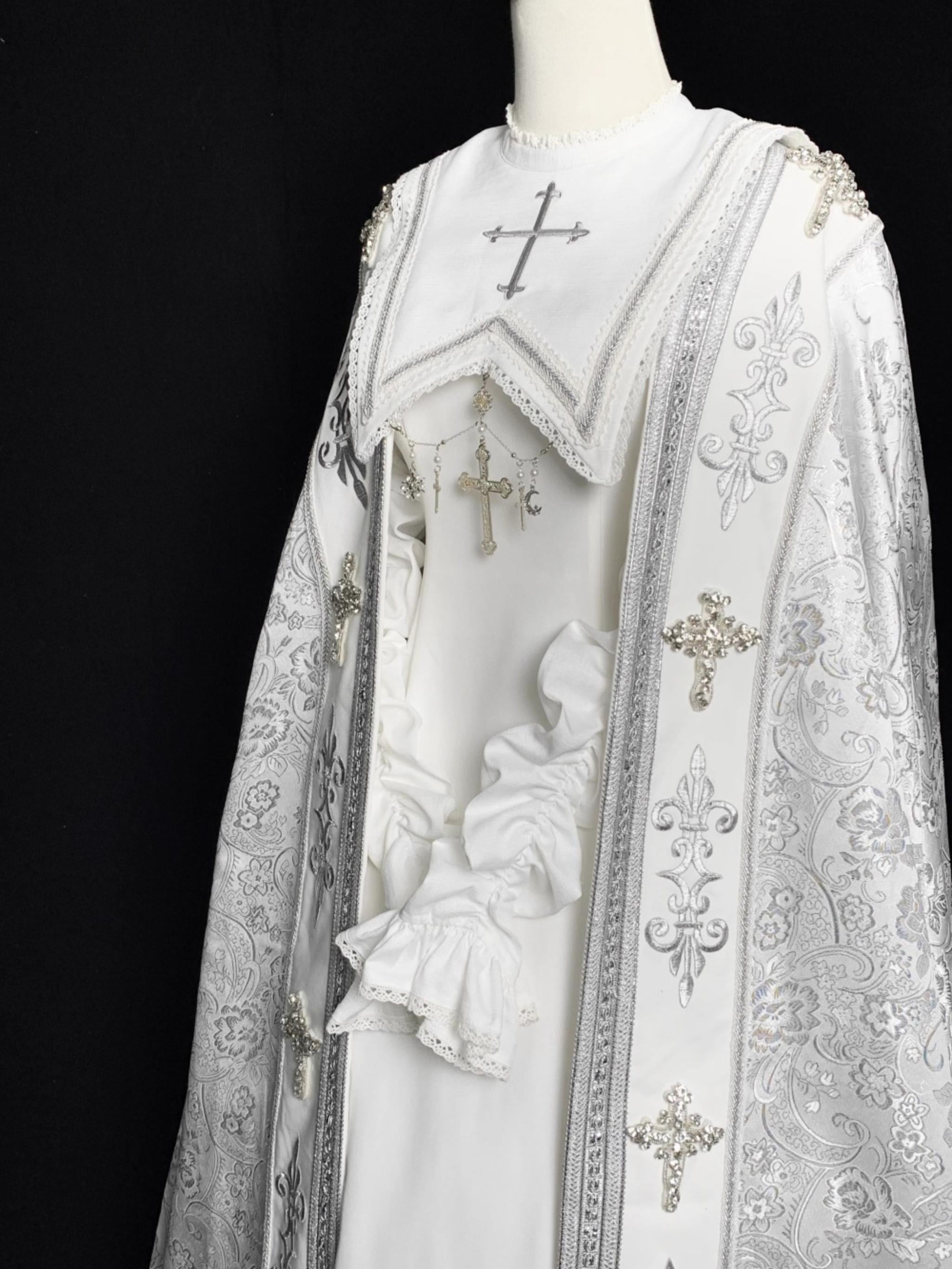 LeMiroir - Moonlit Prayer - Mutton Sleeve Nun Lolita OP Dress, Gathered Sleeve