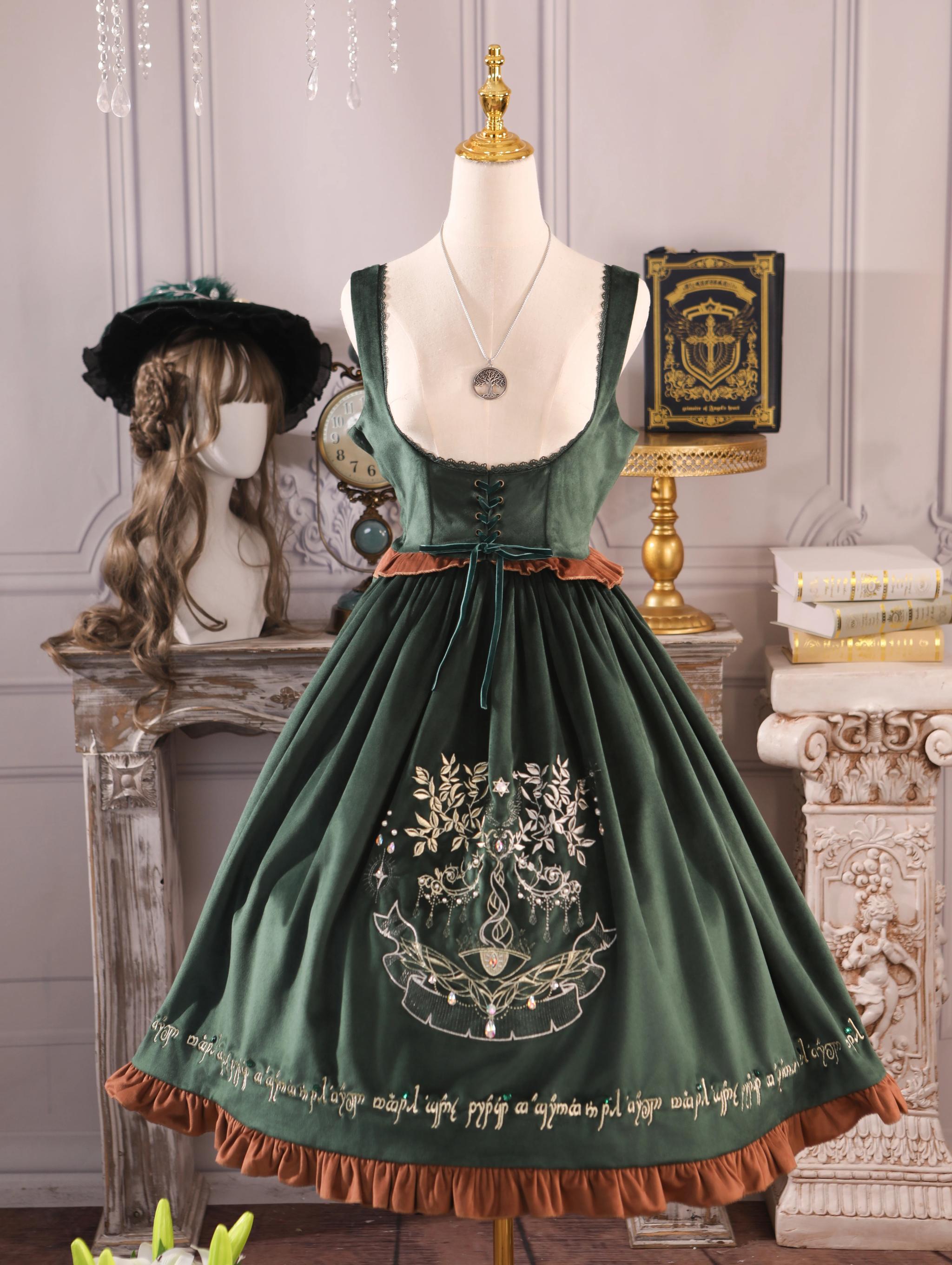 Twin Trees' Celestial Glow - Classic Lolita Bust-Supporting JSK, Plus Size (2XL 3XL L M S XL) 44508:810779