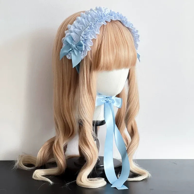 MAID~Customized Elegant Lolita Bow Lace KC Headdress 32564:390720