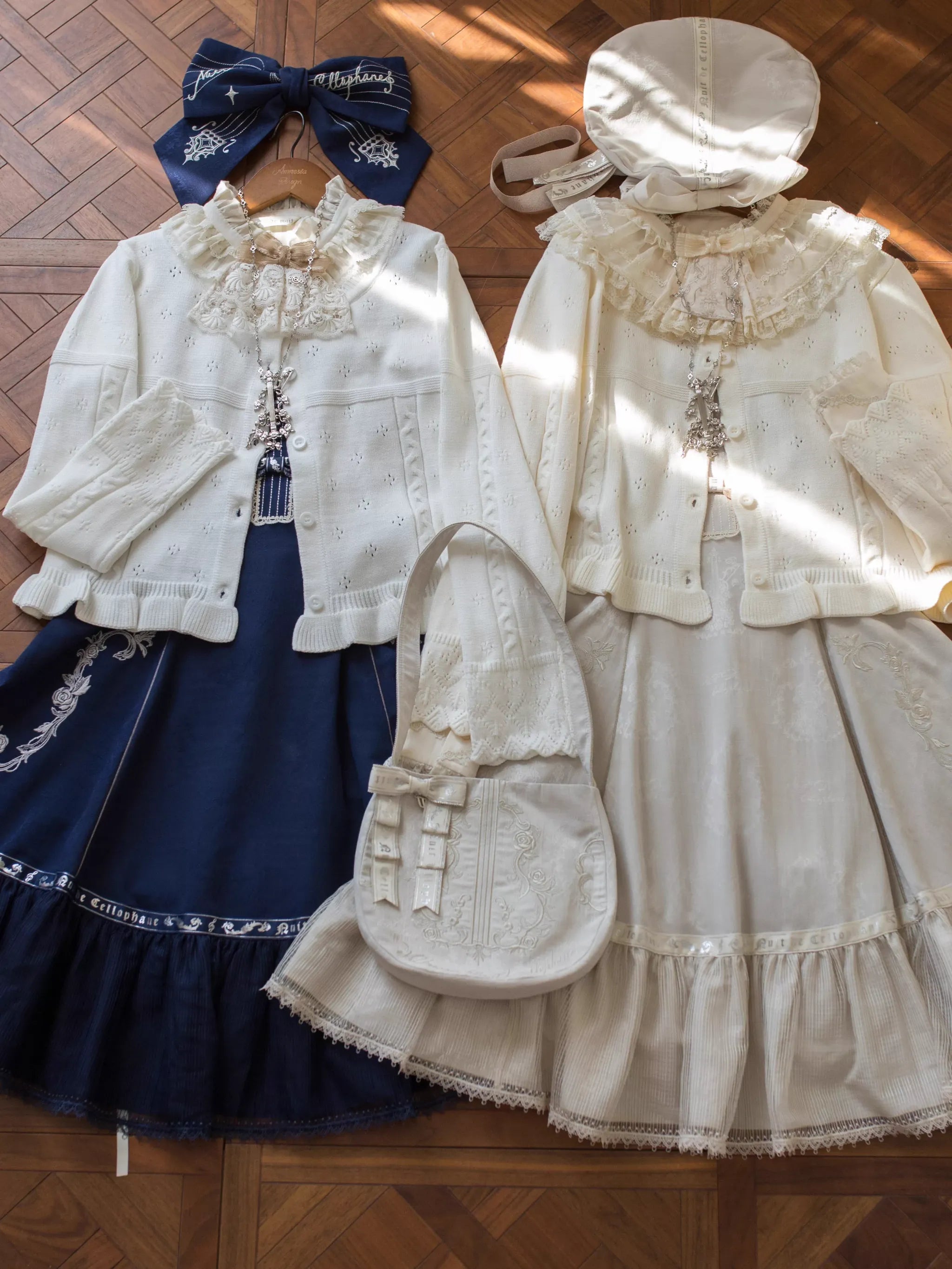 MIST - Kawaii Lolita Sweater Cardigan, Ruffled Lace Hem 43896:789183