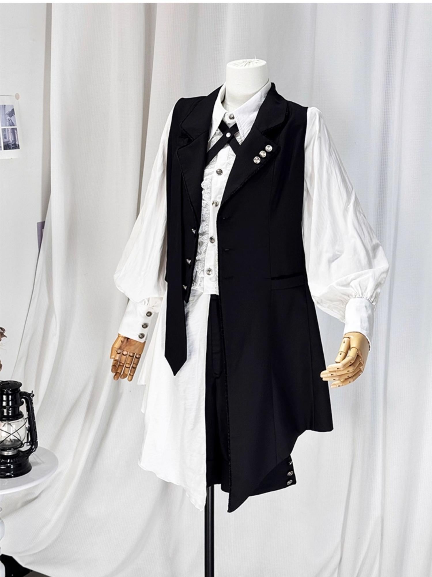 CastleToo - Black Tea Concerto - Ouji Lolita Outfit, Long Vest & Jacket 44022:792476