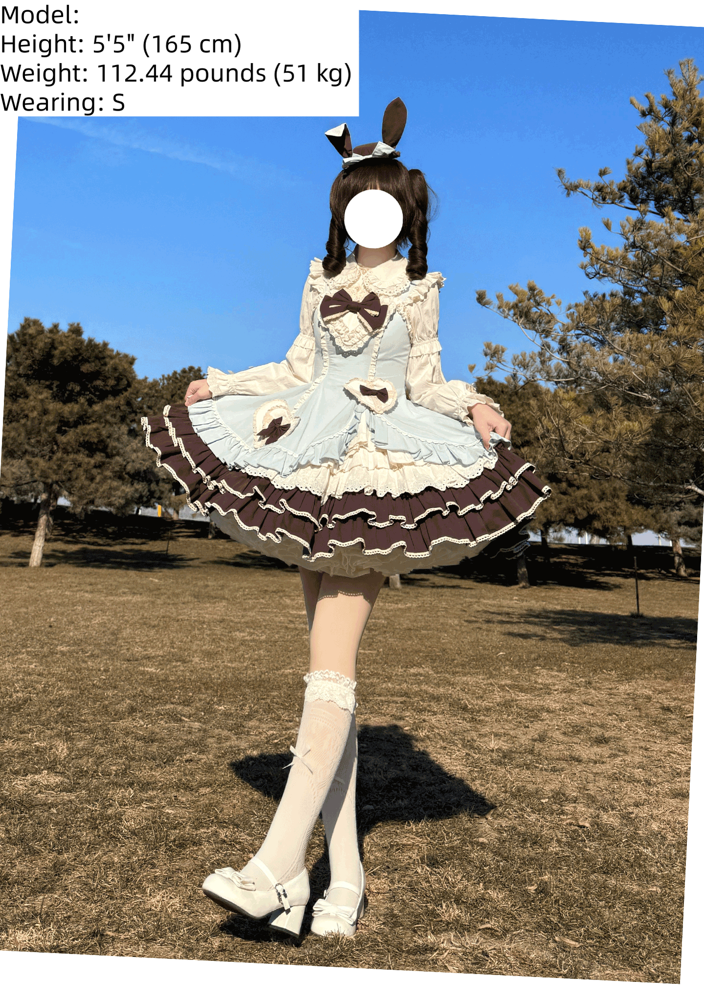 Cream Bud - Tiered Hem Old School Lolita JSK, Side Opening