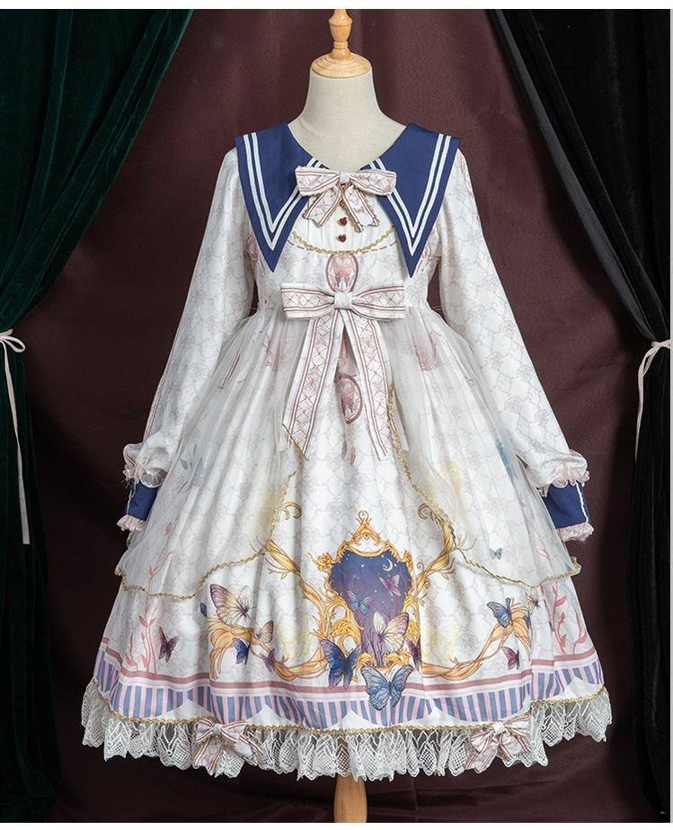 OCELOT~Classic Lolita OP Sailor Collar Elegant Lolita Dress 40422:660948