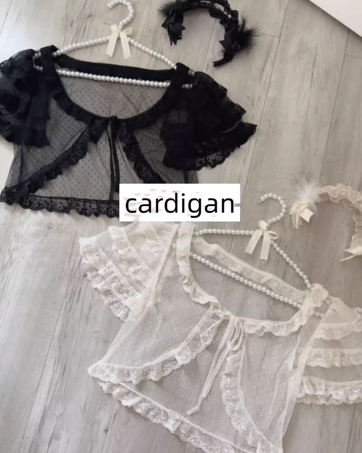 Original Design - Heart Flutter Love - Sweet Lolita Accessoriy Set and Inner Wear Multicolors (cardigan / beige black blue pink purple) 34294:481364
