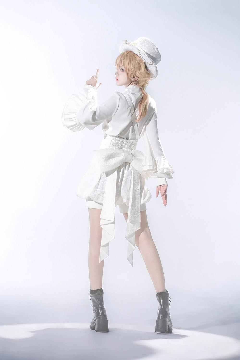 Doll - Ouji Lolita Pink Blouse & White Shorts