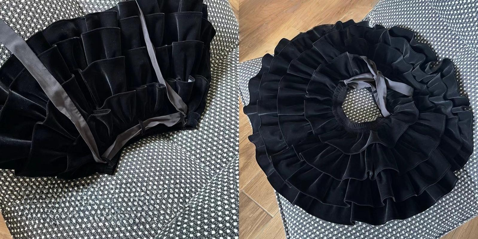 A Tiny Cake - Doll-like Velvet Lolita Skirt, Tiered Skirt 44618:814527