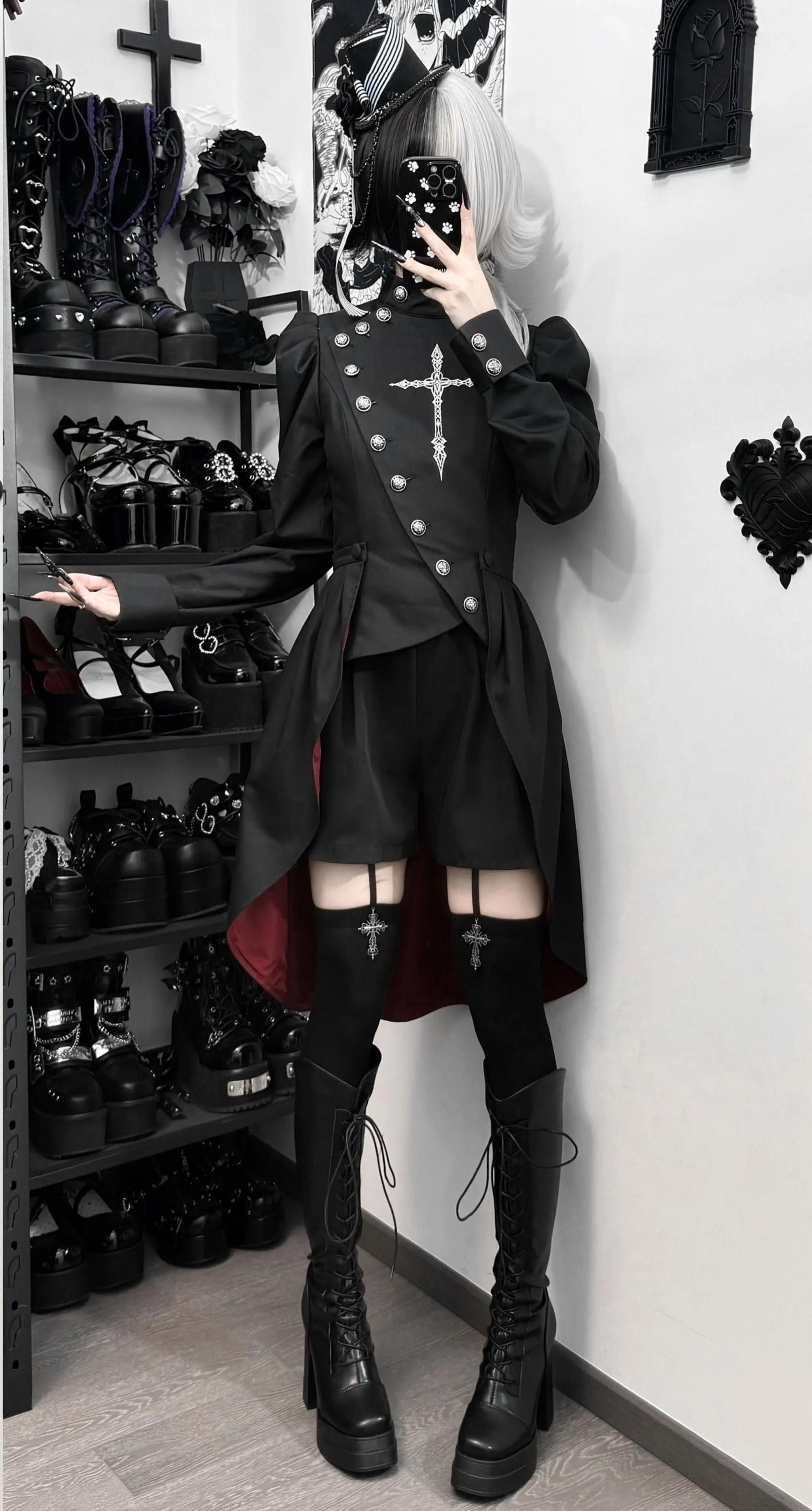 White Night Sonata - Ouji Lolita Embroidery Coat, Detachable Trailing