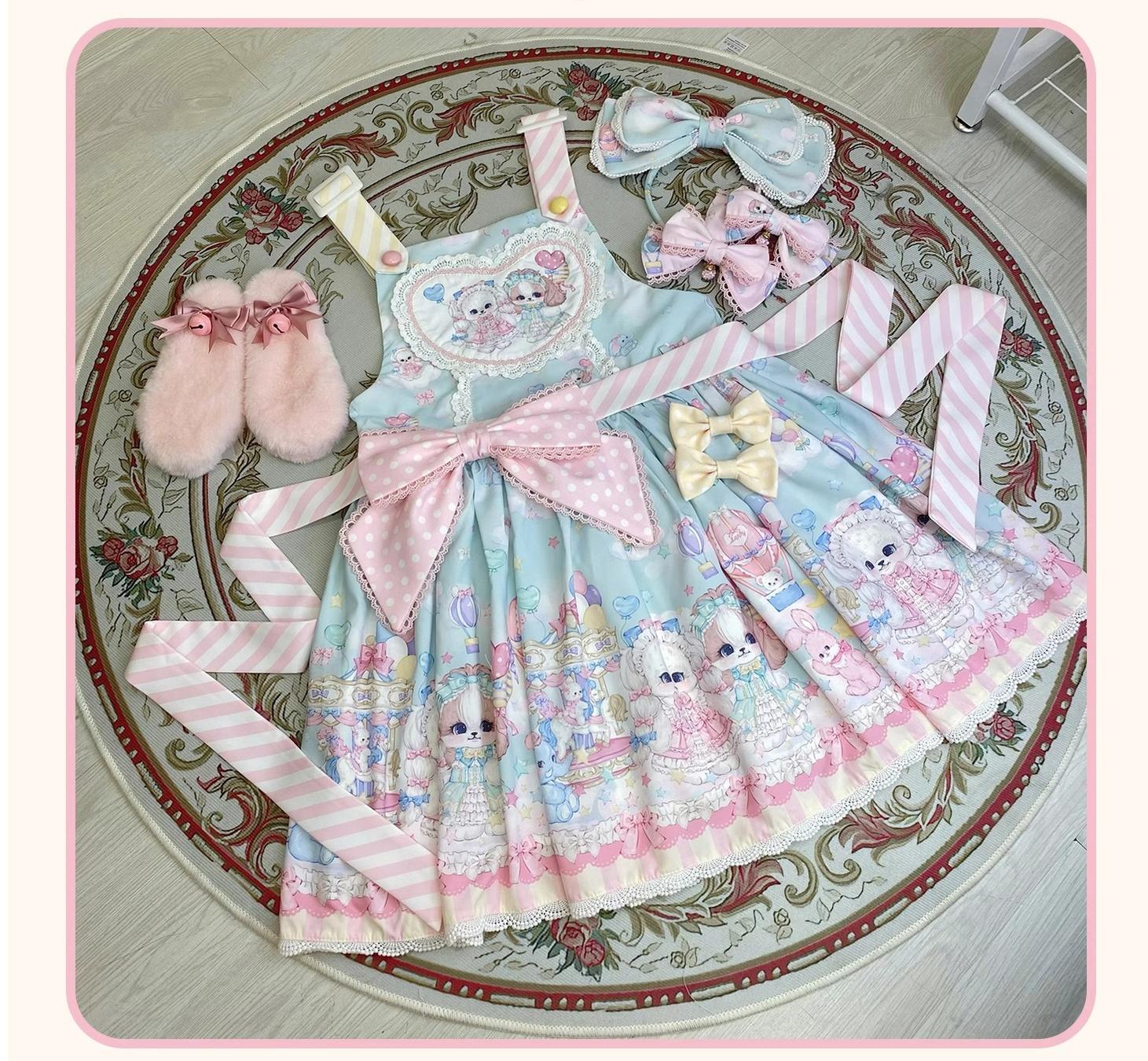 DreamWhale - Puppy Parks - Sweet Lolita Kawaii Puppy Lolita Salopette