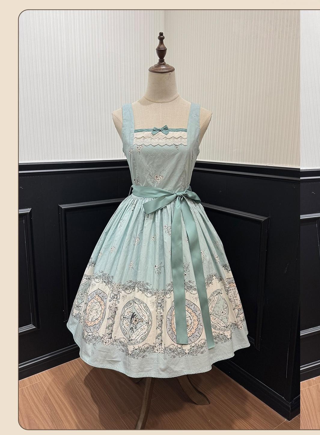 DreamWhale - Small Porcelain Plate - Classic Lolita JSK Printed Dress 43990:790741