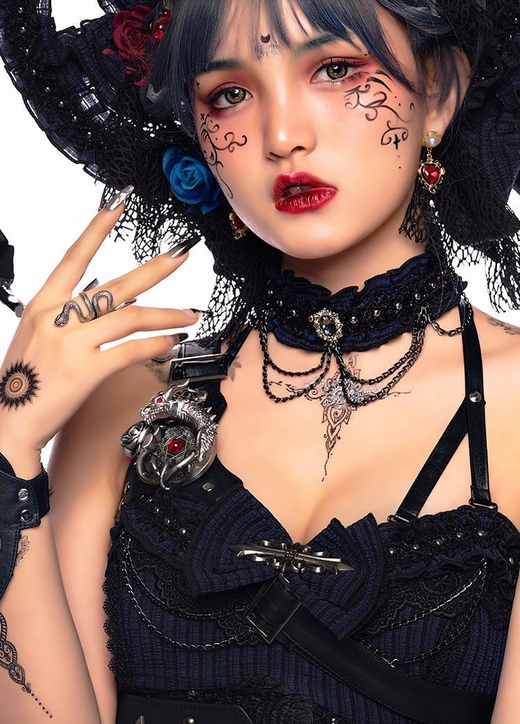 Ismailia - Gothic Lolita JSK Dress, Lace & Rose
