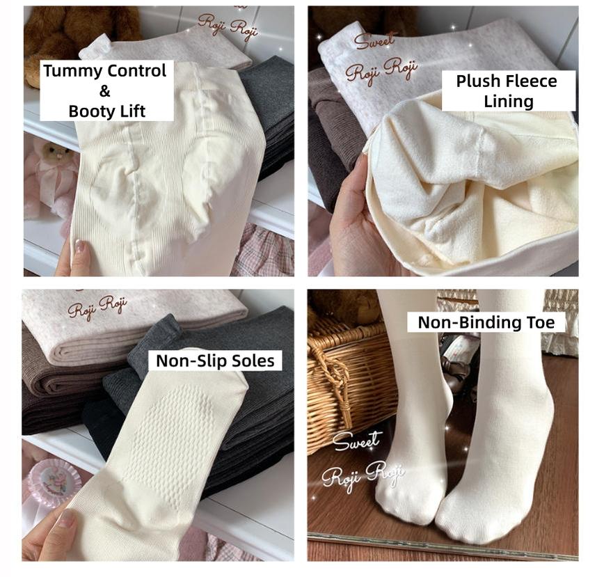 Kawaii Lolita Fleece-Lined Tights, Multiple Colors