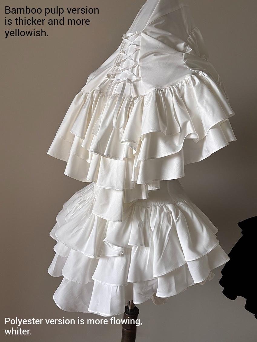 FlowerFairyDaily~Midnight Prayer~Solid Lolita Shirt with Flowing Tiered Back Hem 43006:762127