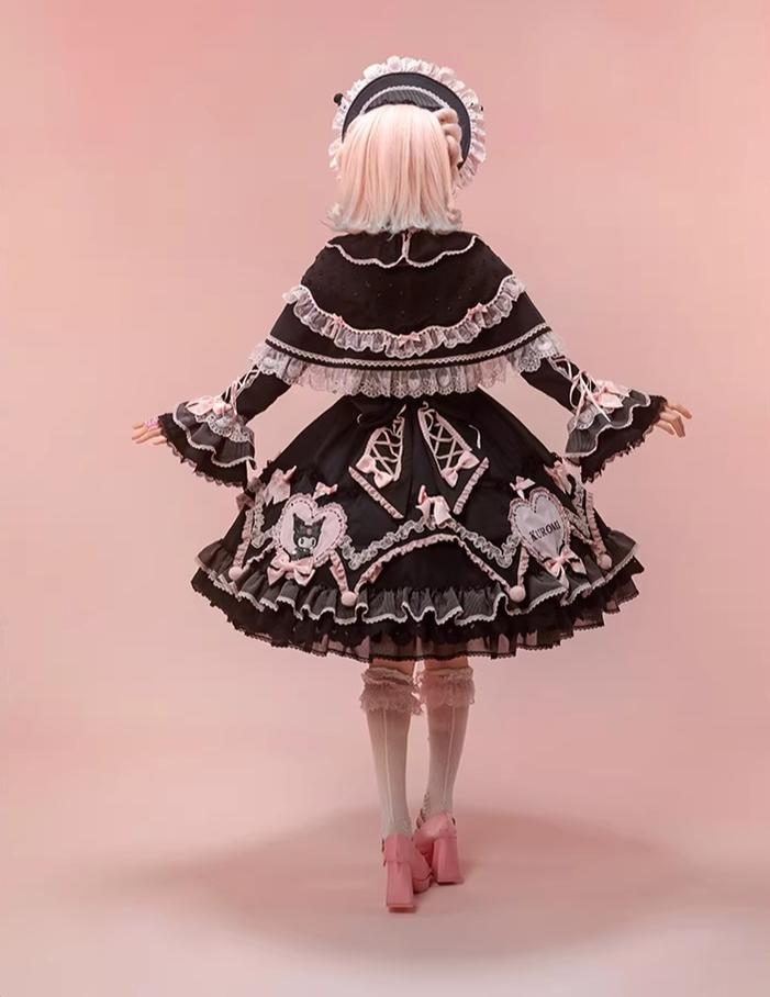 IP Collaboration Sweet Lolita JSK Dress Set,Kuromi Details