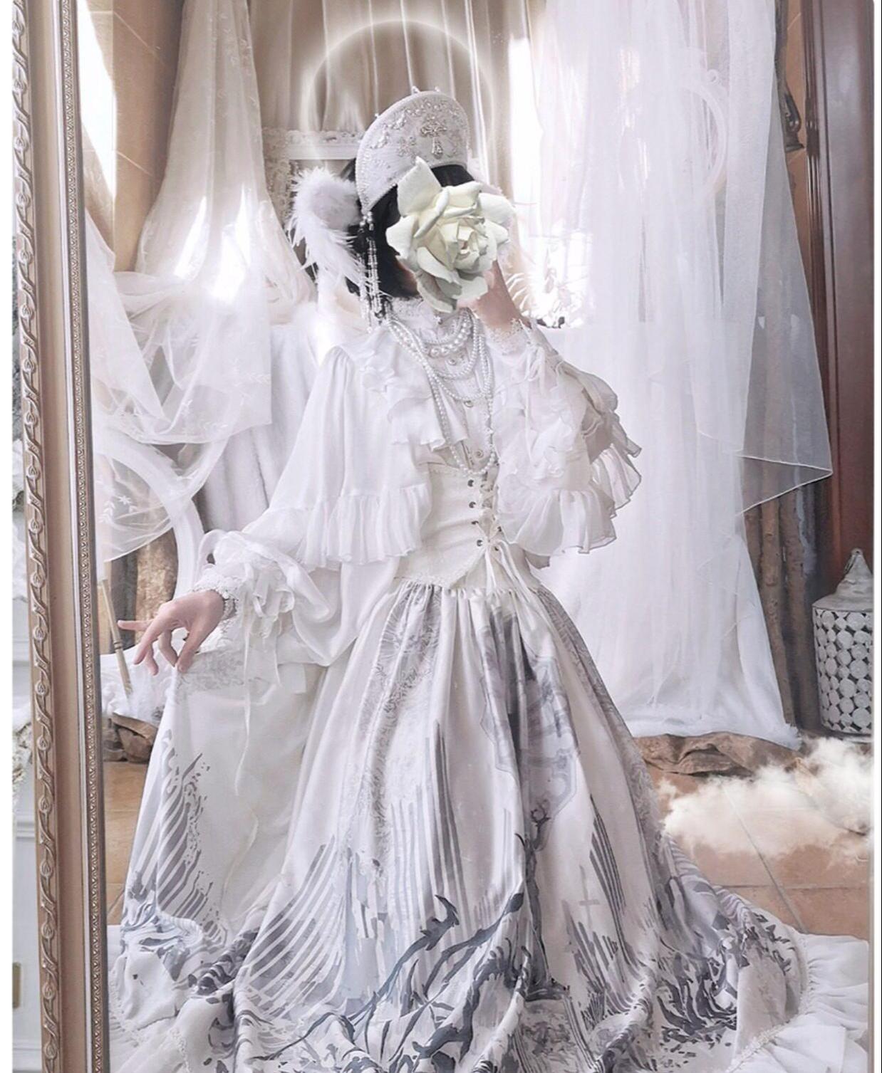 Dragon Bone Cemetery - Gothic Lolita Long Sleeve Blouse