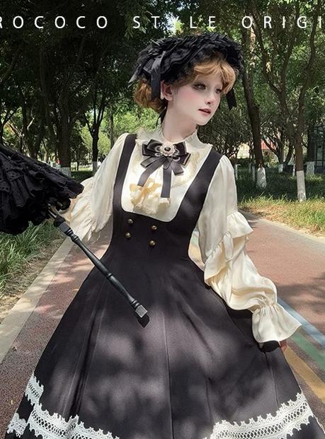 Hometown Autumn - Plus Size Classic Lolita Fake Two-Piece OP Dress 45667:857579