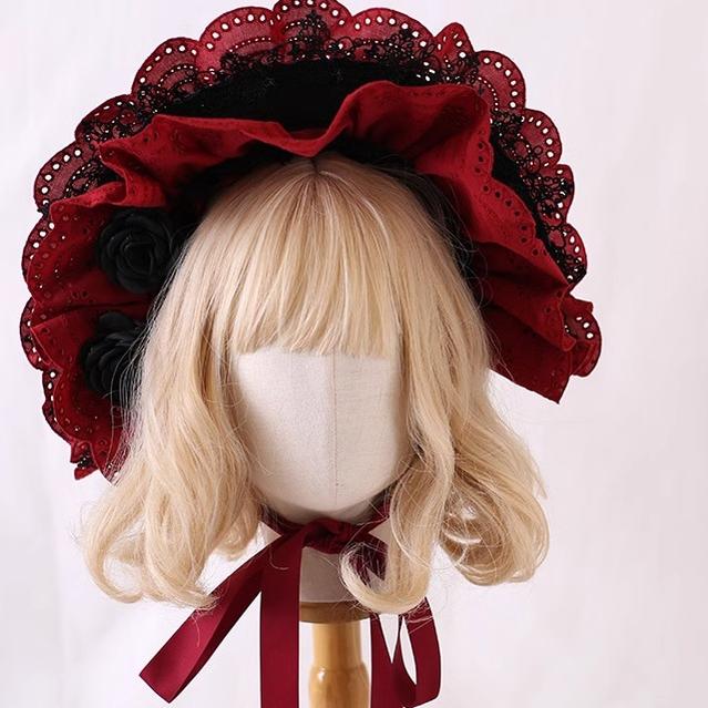 Xiaogui - Classic Lolita Bonnet Lace Elegant Lolita Hat