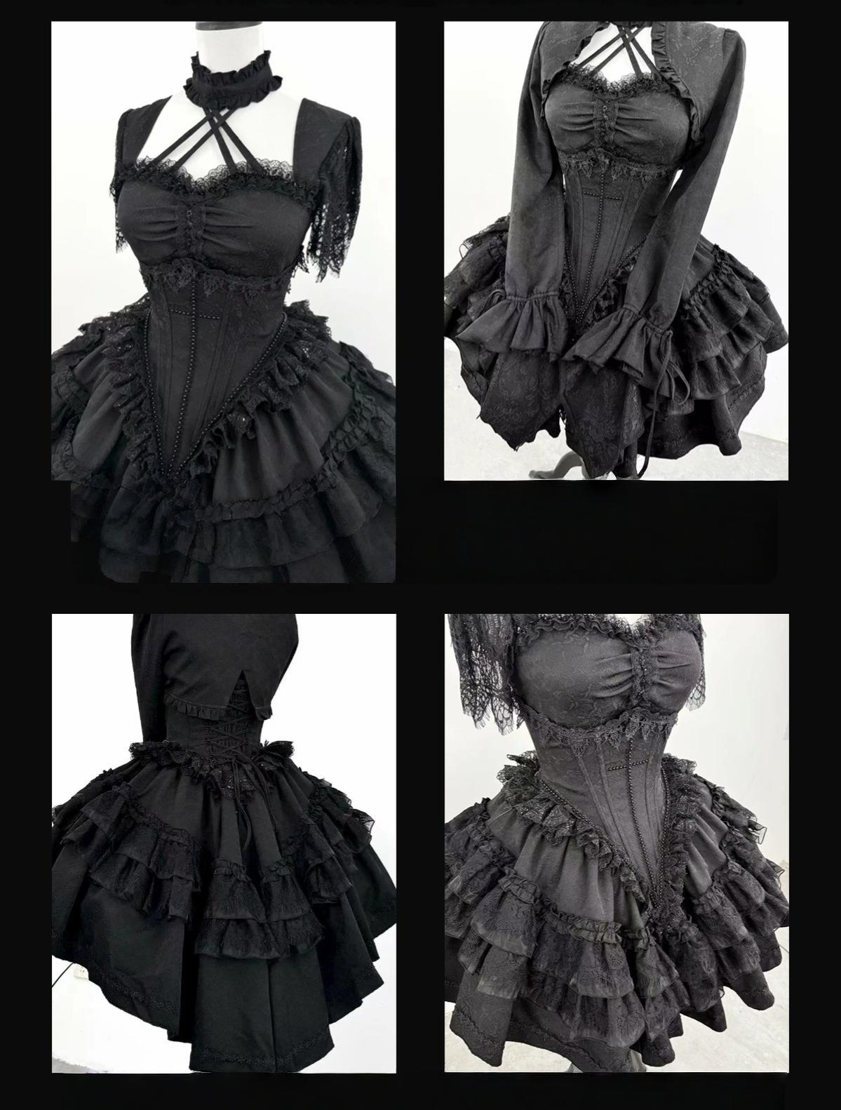 The Original Witch - Thorny Moon - Gothic Lolita SK & Halter Neck Top 44211:798931