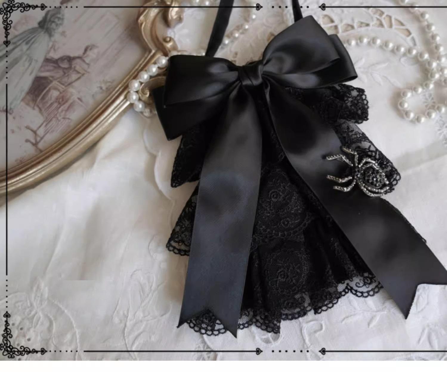 Moon River - Moonlit Spider - Gothic Lolita SK & JSK Dress Outfit Set (Black / L M S) 44232:799414