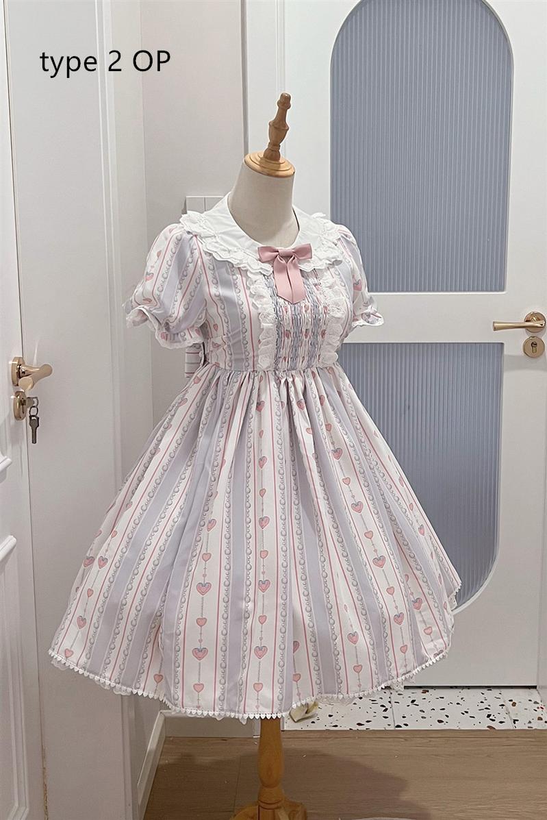 Eternity Spring~Barbie Bear~Sweet Lolita Bear Print JSK and OP S type 2 OP only (2XL L M S XL) 21222:301008