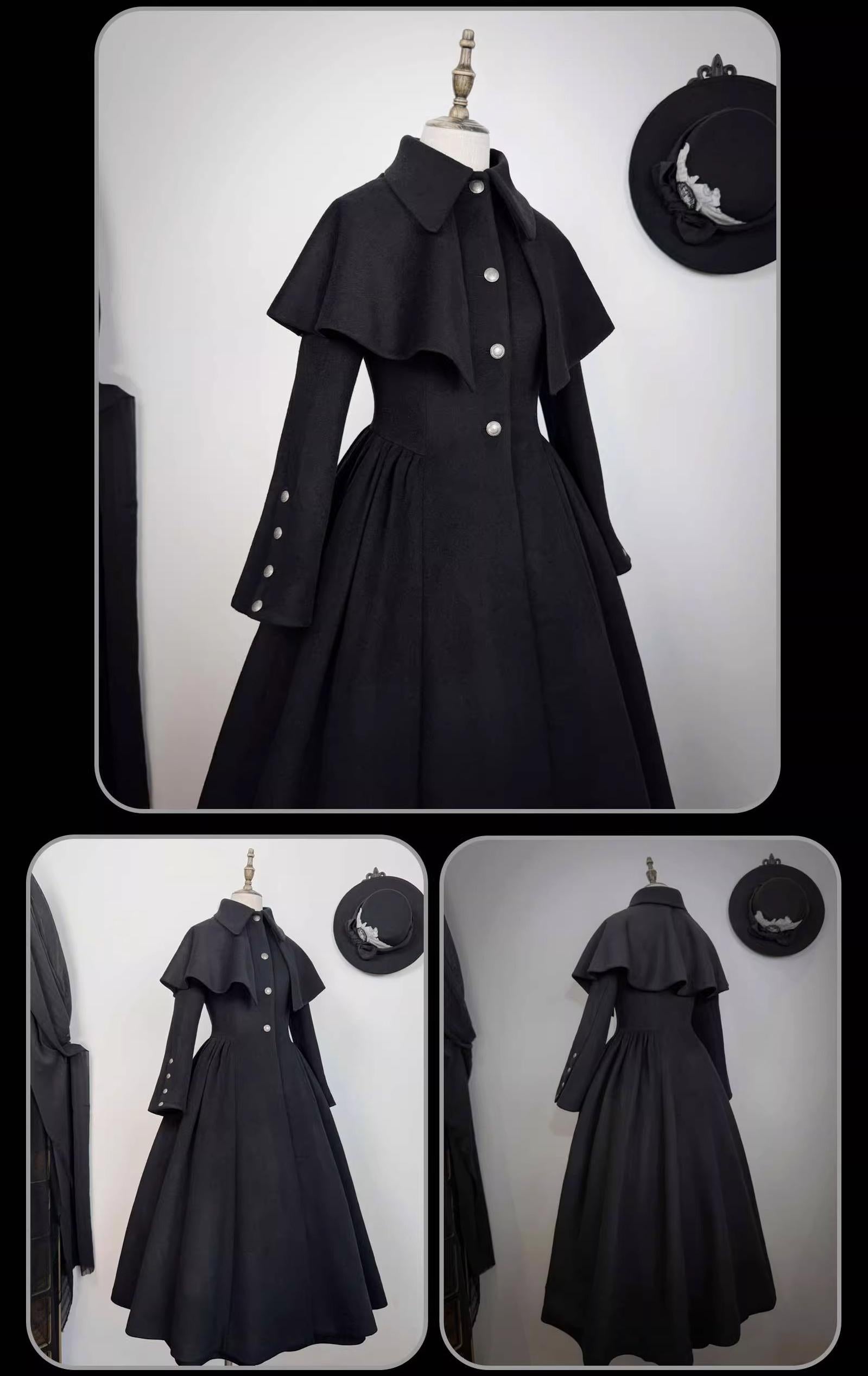 The Seventh Tenet - Classic Lolita Wool SK Set, Detachable Cape 44394:806996