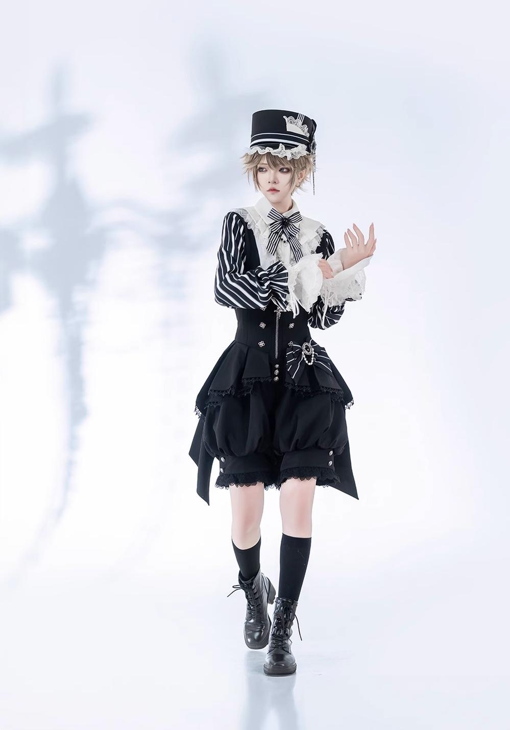 Princess Chronicles - Fancy Trick - Retro Ouji Lolita Black Shorts Dark-themed