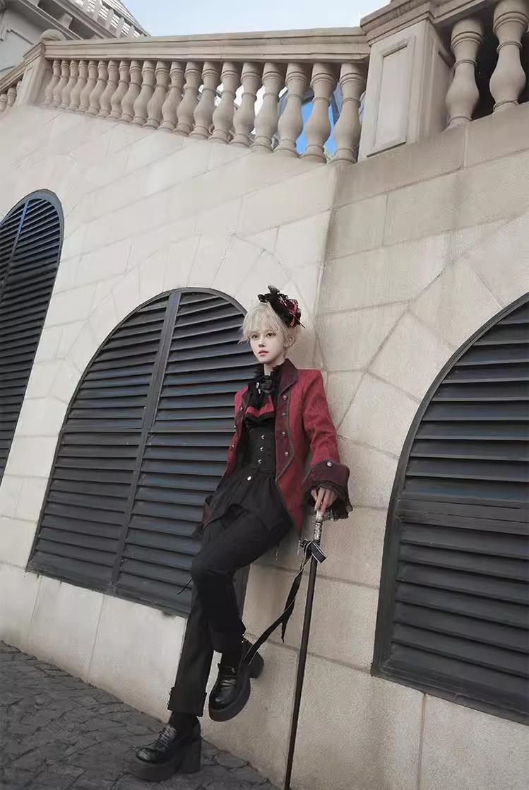 CastleToo - Coffin of Pilgrimage - Ouji Lolita Shirt Pants Suit Medieval European Prince Suit