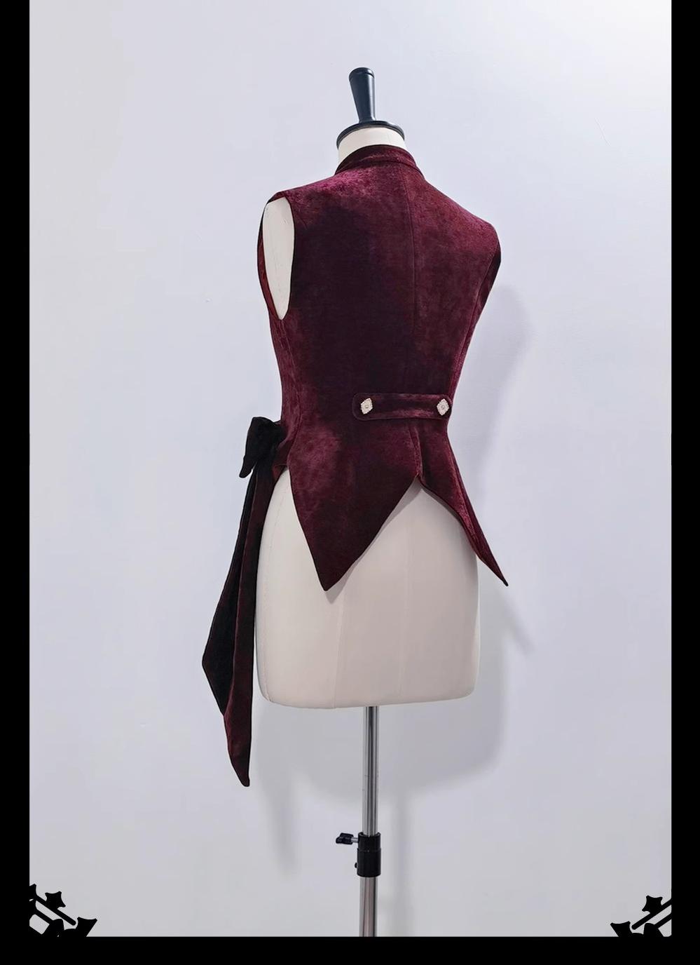 Hunting Rabbit - Vintage Red Ouji Suit With Bunny Ear Hooded Jacket 42967:769899
