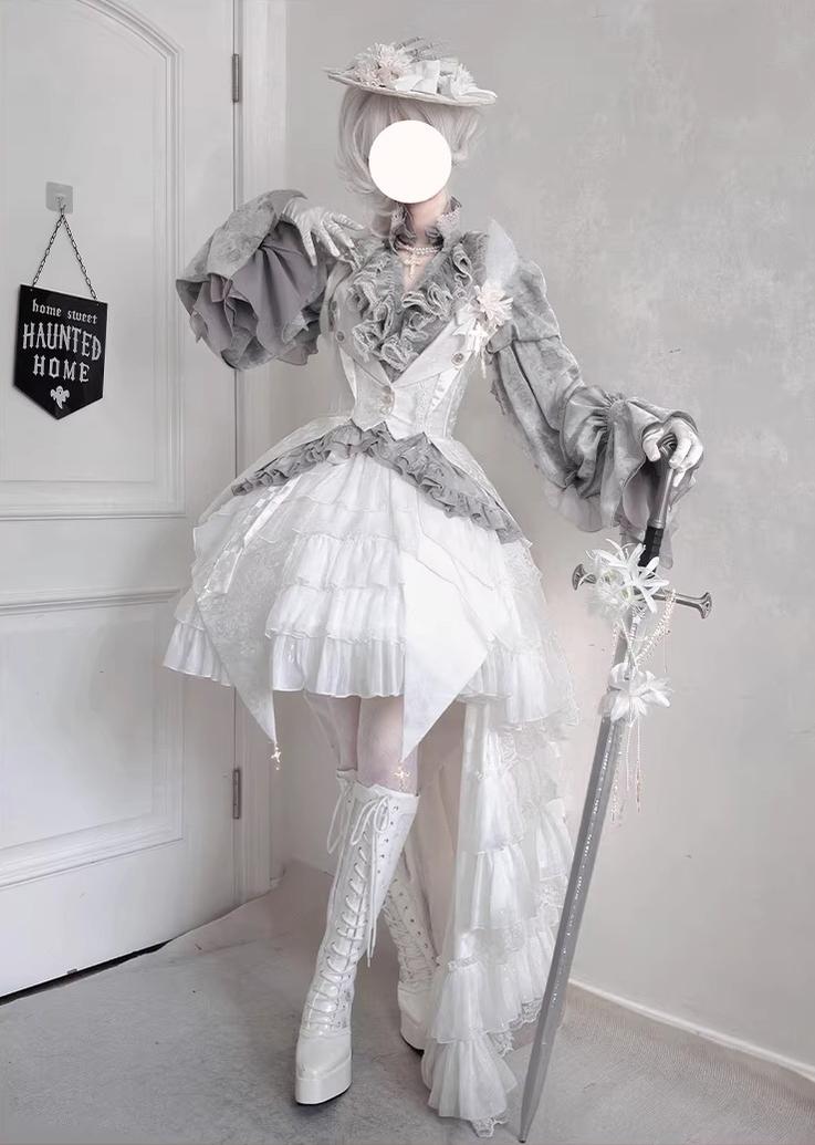 Genesis and Armageddon - Gothic Lolita High-low Hem Shirt, Boning SK