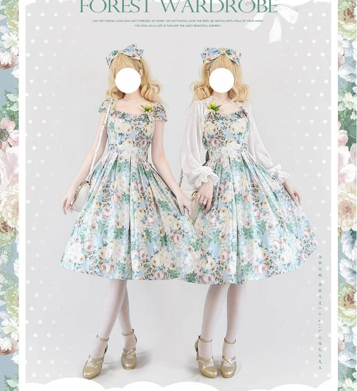 Forest Wardrobe~Forest Basket 3.0~Vintage Lolita JSK Dress Summer Thin Dress 15766:466132