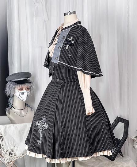 CastleToo - King's College - Ouji Lolita Skirt Set Prince Tie Shirt Set