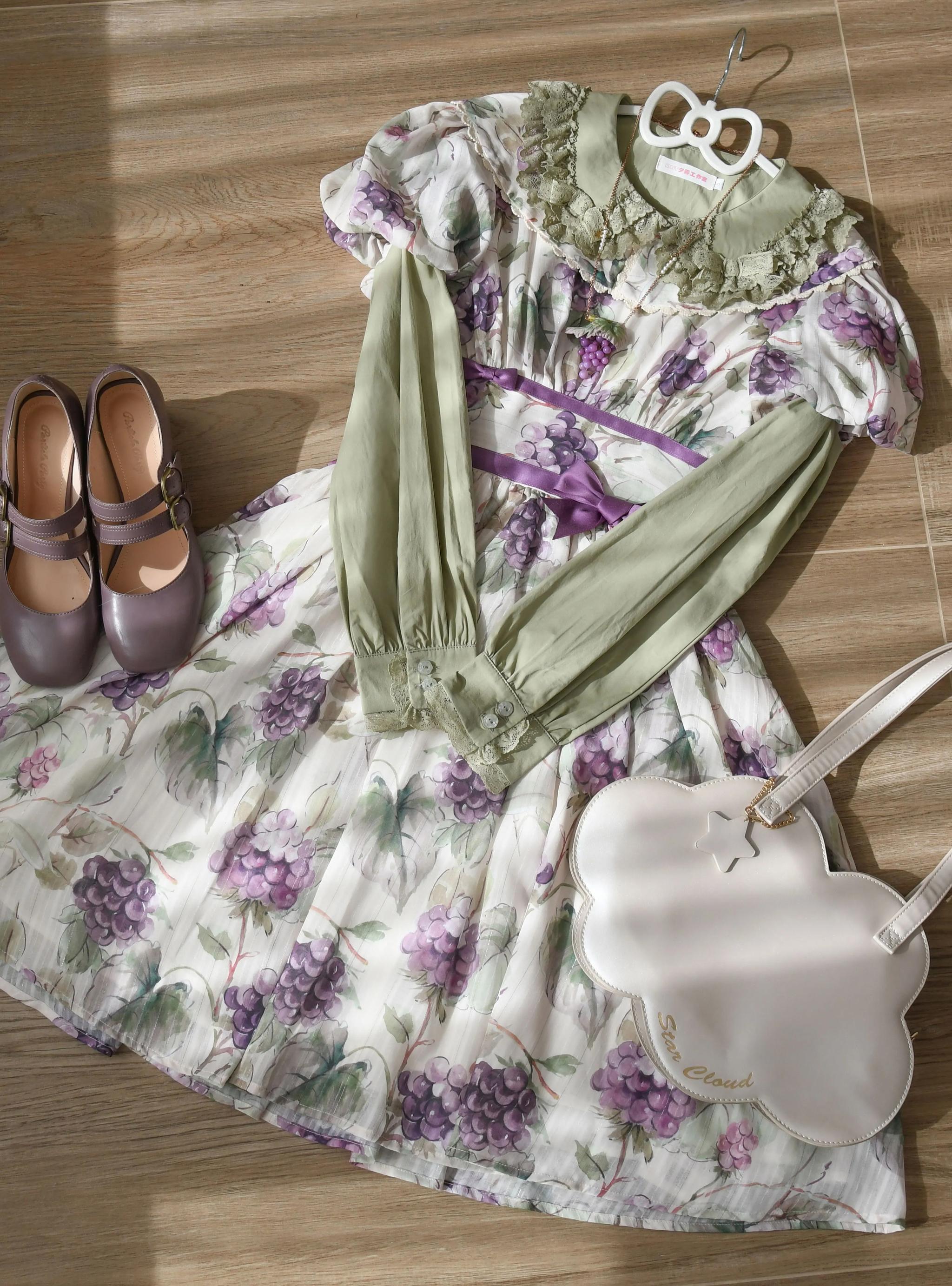 MIST - Half Sugar Milk Cake - Kawaii Lolita Blouse Peter-pan Collar and Puffy Sleeve Shirt