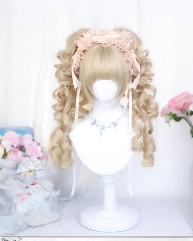Dalao Home - Blonde Lolita Wig, Detachable Roman Roll Ponytails 42931:798016