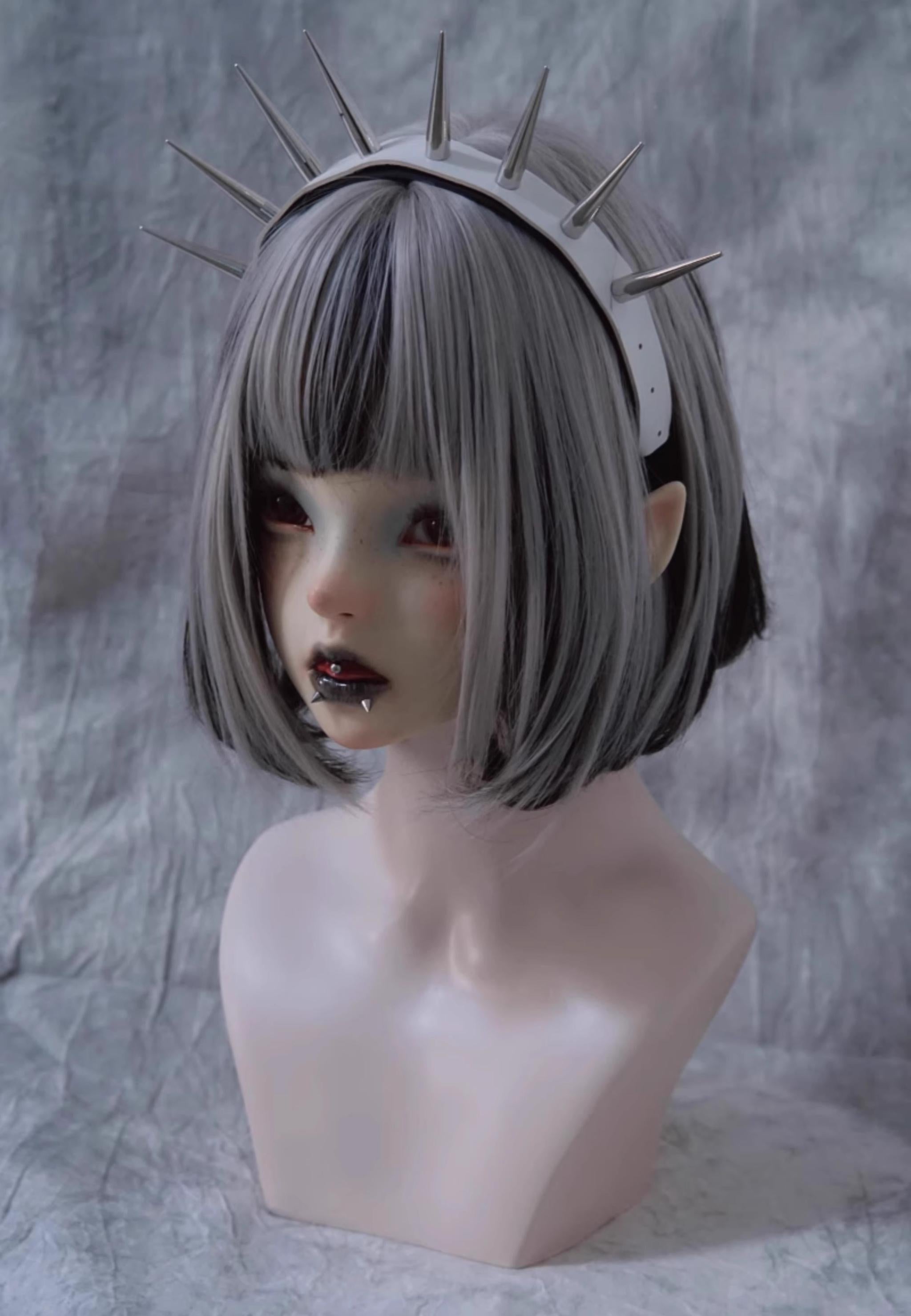 Strange Sugar - Punk Gothic Lolita KC Faux Leather Rivet Hair Accessories