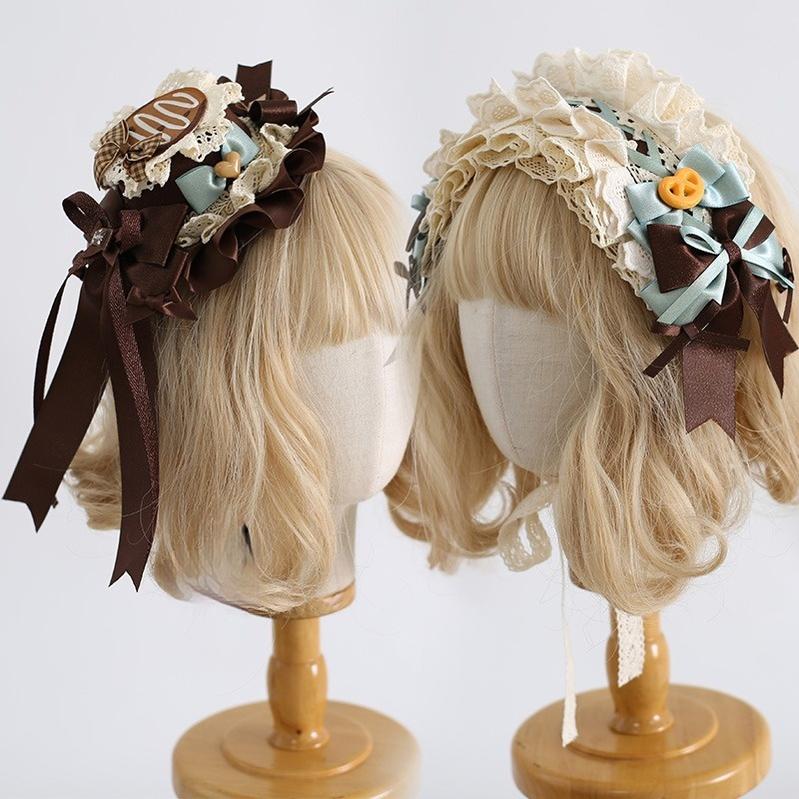 Xiaogui - Sweet Lolita Headband and Top Hat with Candy Details