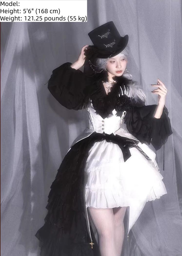 Genesis and Armageddon - Gothic Lolita High-low Hem Shirt, Boning SK