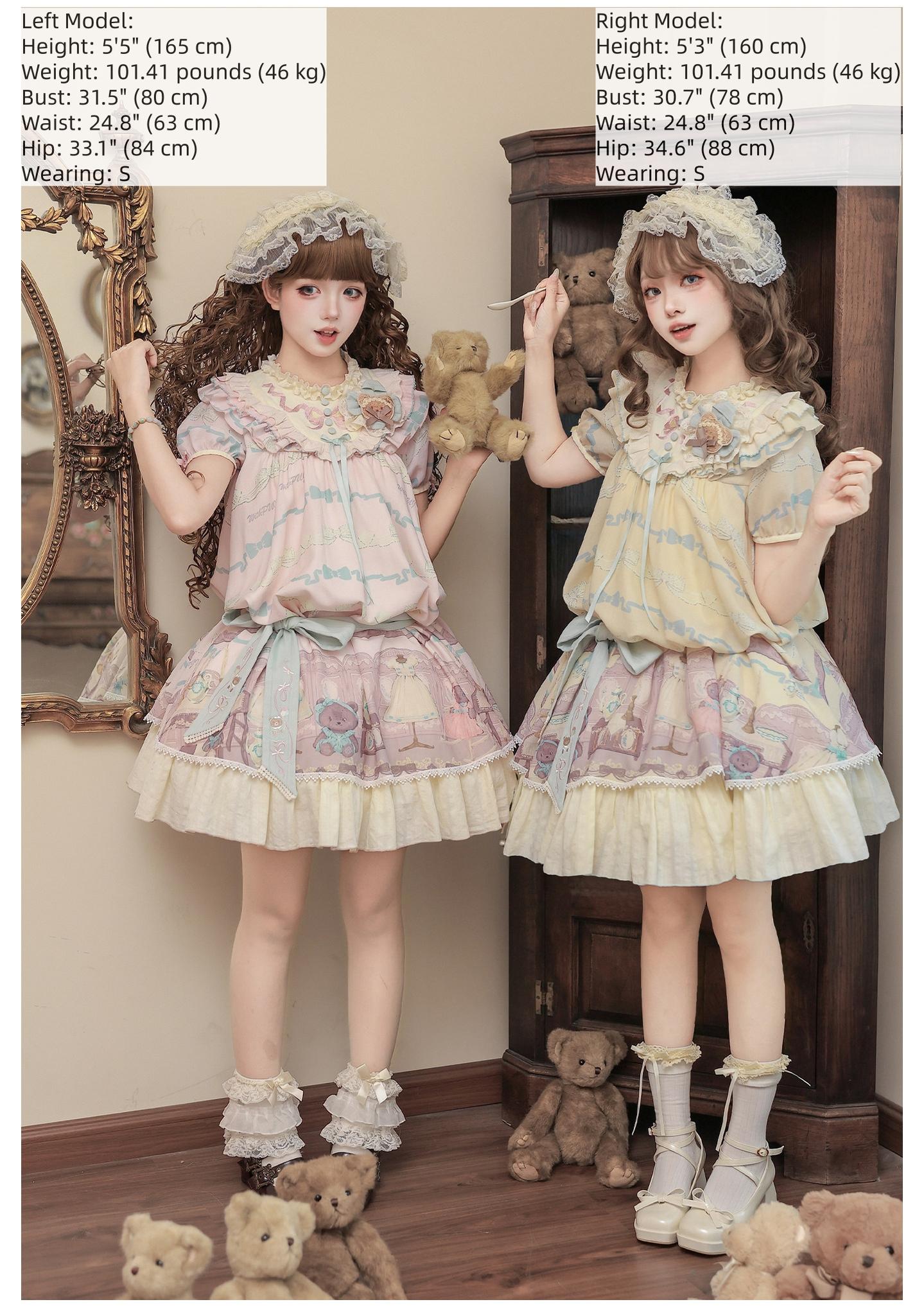 Brown Dollhouse SP - Kawaii Lolita Dollhouse Printed OP Dress with Embroidery 45551:855833