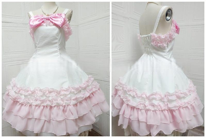 Sweet Angel - Sweet Lolita JSK Dress, Back Shirring, Side Zipper