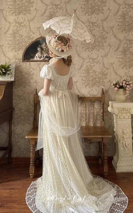 Hezi's Cat Haven~Mist Rose~Plus Size Lolita Empire Waist OP Dress 42268:734650
