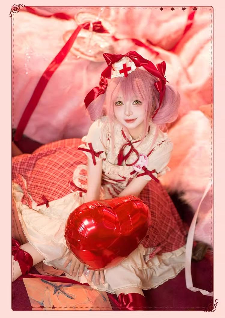 Confession Balloon - Red Plaid Cake Skirt - IP Collab Lolita Plaid JSK Dress 43996:792190