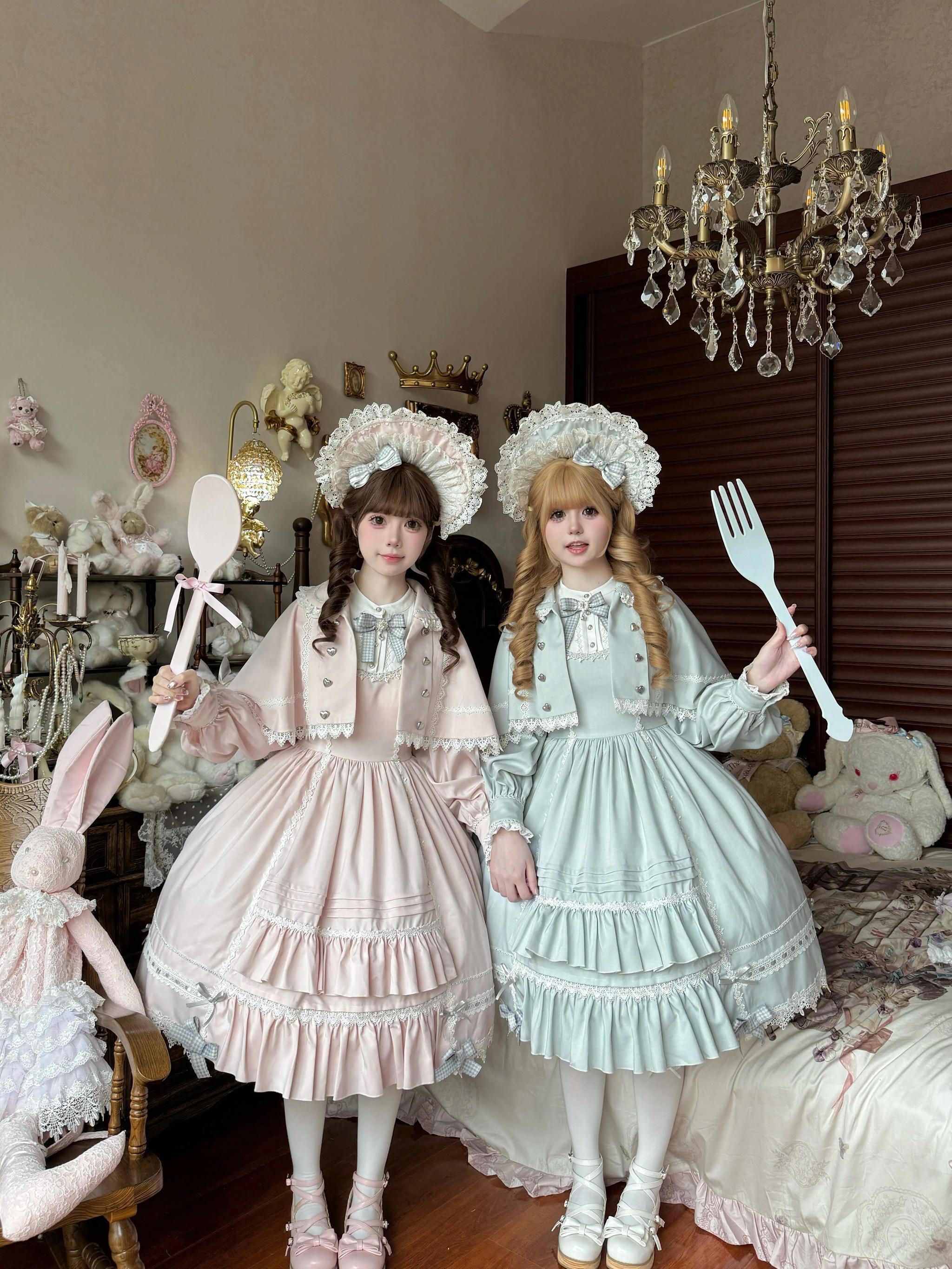 Ningyo Night - Old School Lolita OP Dress, Peter Pan Collar Cape 44635:816682
