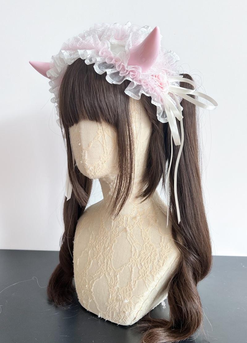 MAID - Gothic Lolita Halloween KC Devil Horn Hairband Customizable Color