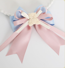Xiaogui - Lolita Cute Bow Rabbit Ears Toy Hair Clip size 3 pink and blue bow fish mouth clip