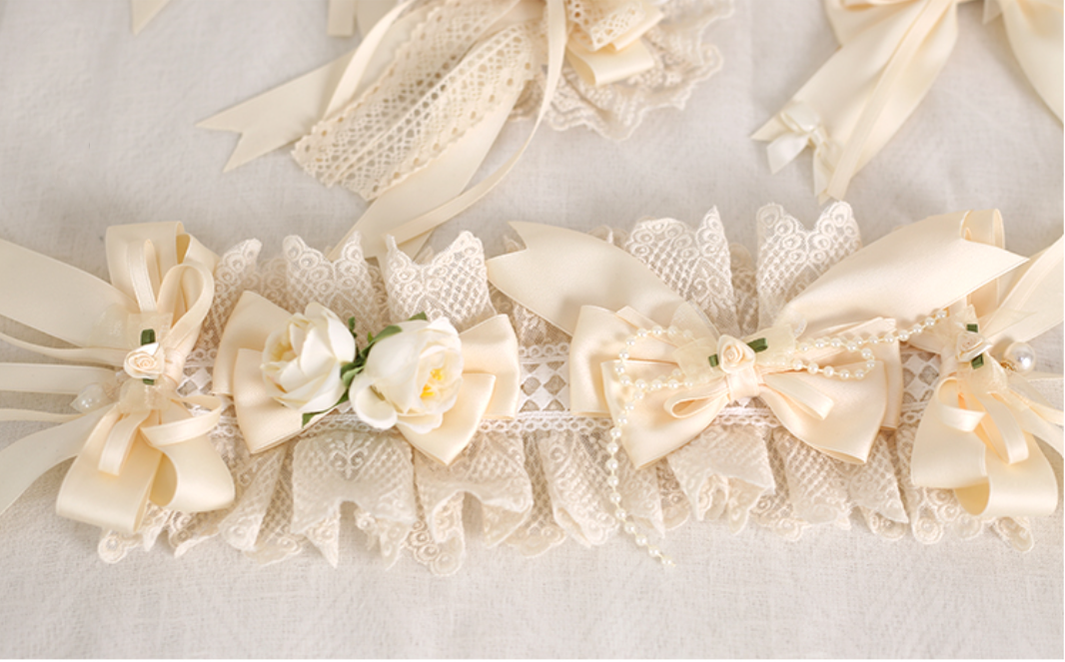Xiaogui~Sweet Lolita Ivory Lace bow Hair Accessories 13852:216136