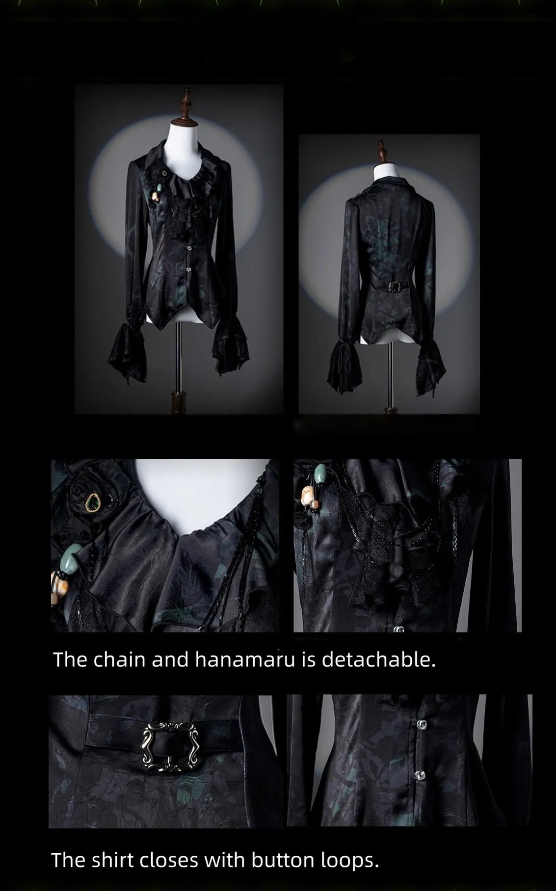 Bone Garden - Printed Gothic Lolita Skirt, Boning Corset