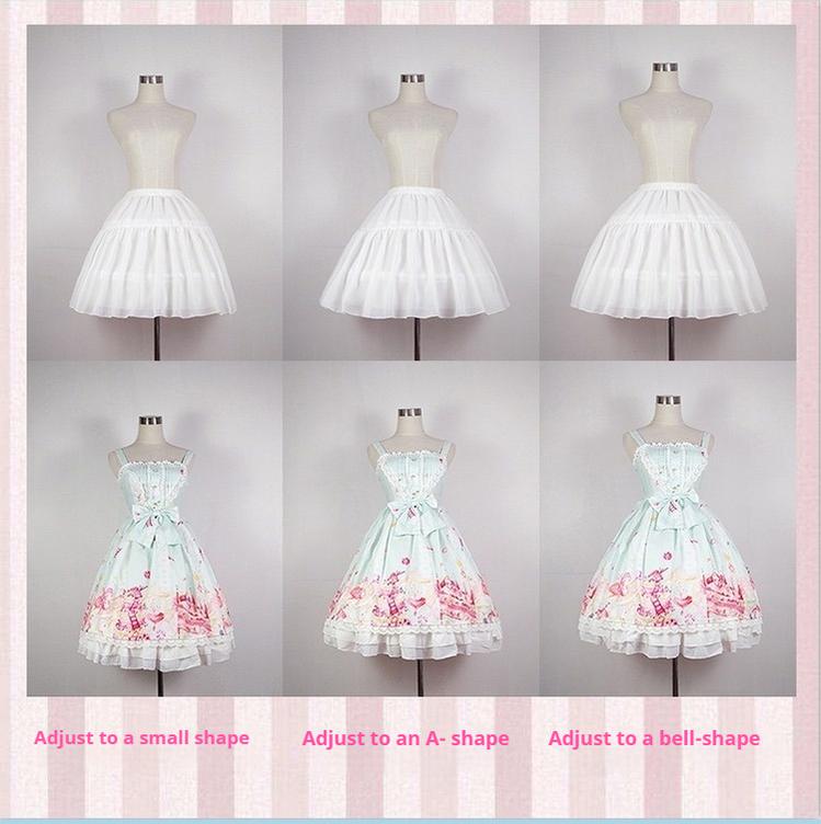 Krncrlo - Lolita Petticoat Adjustable 14M Puffy Fishbone Petticoat